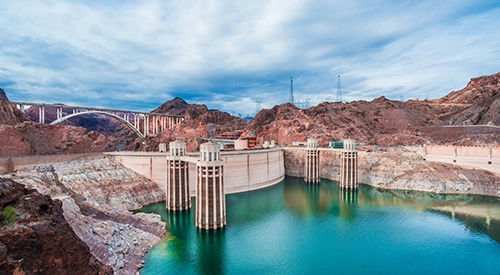 View of the Hoover Dam in Nevada, USA